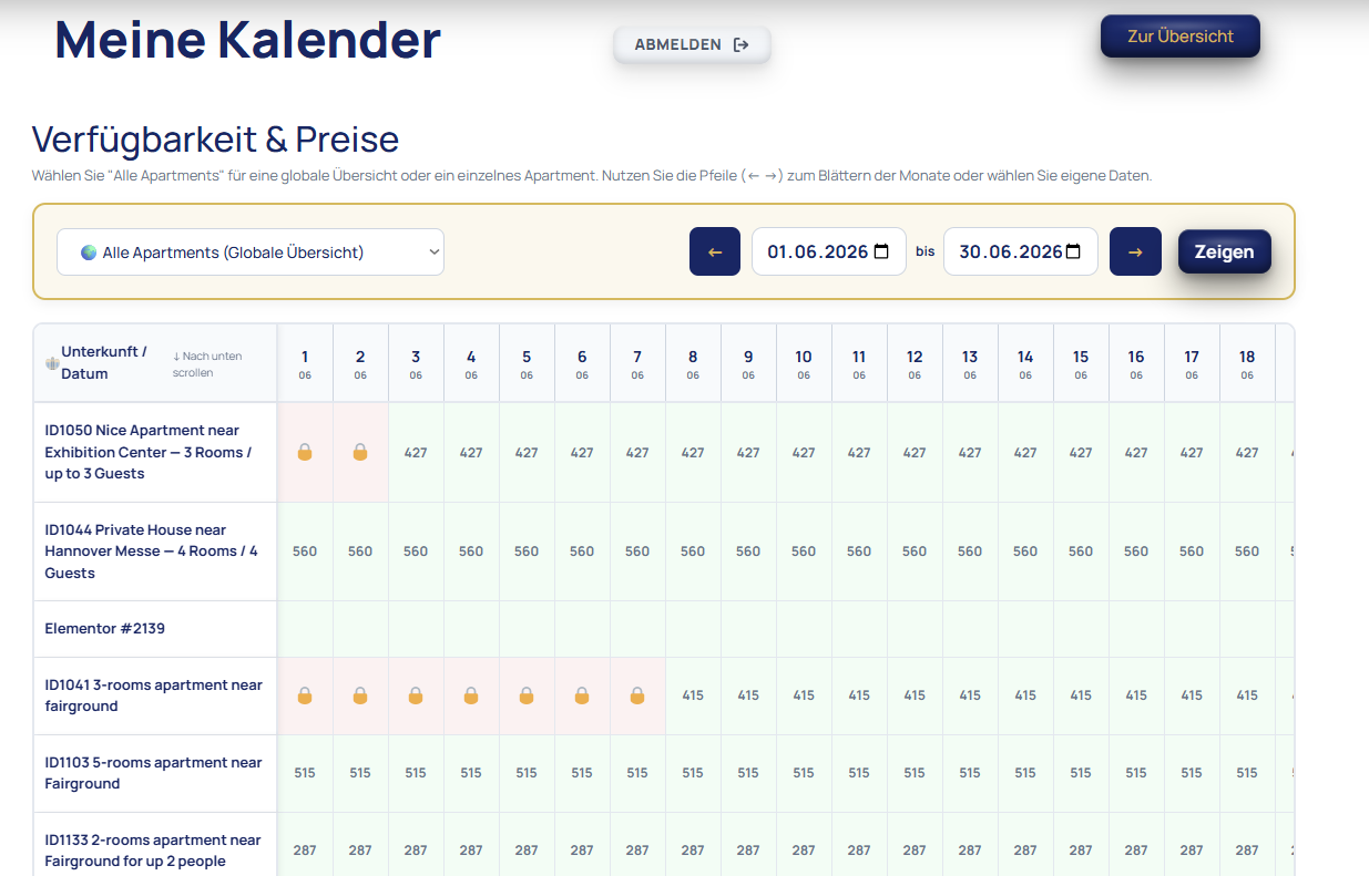 Owner Calendar