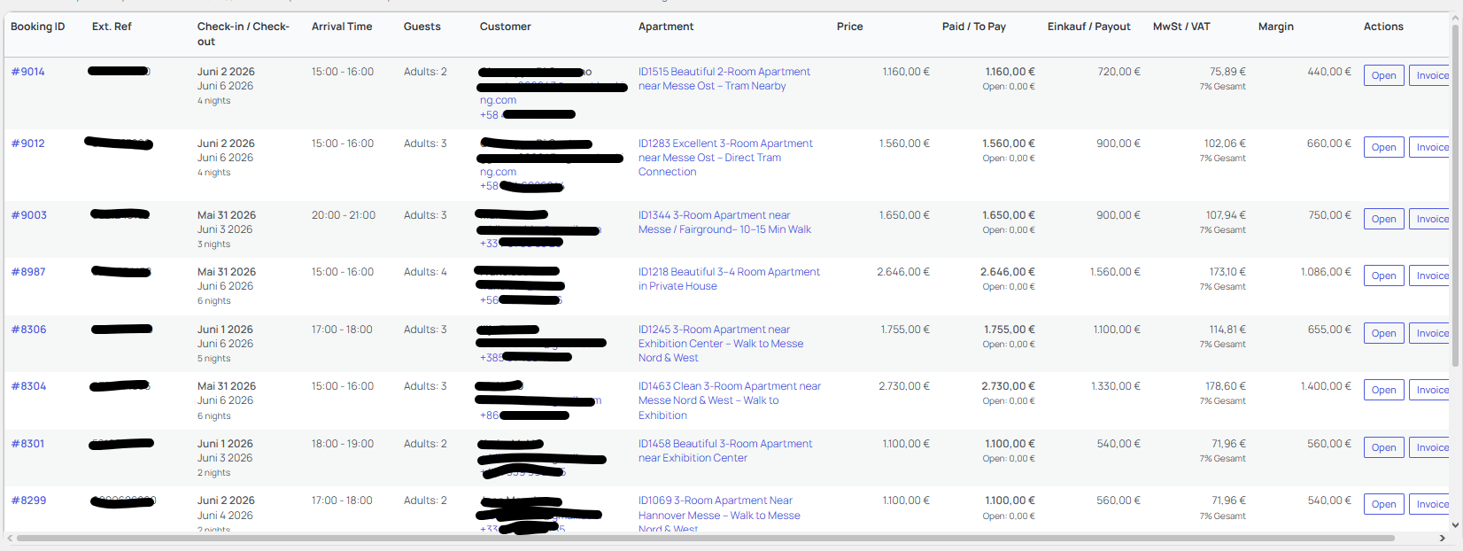 Booking Center / Custom Admin