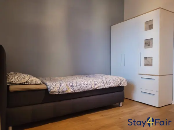 apartment with double bed single bed and sofa bed near Hannover fairground