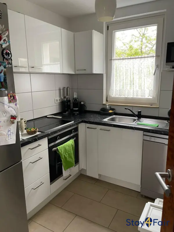 fully equipped kitchen in apartment near Hannover Messe